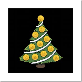 Gold Money Christmas Tree Posters and Art